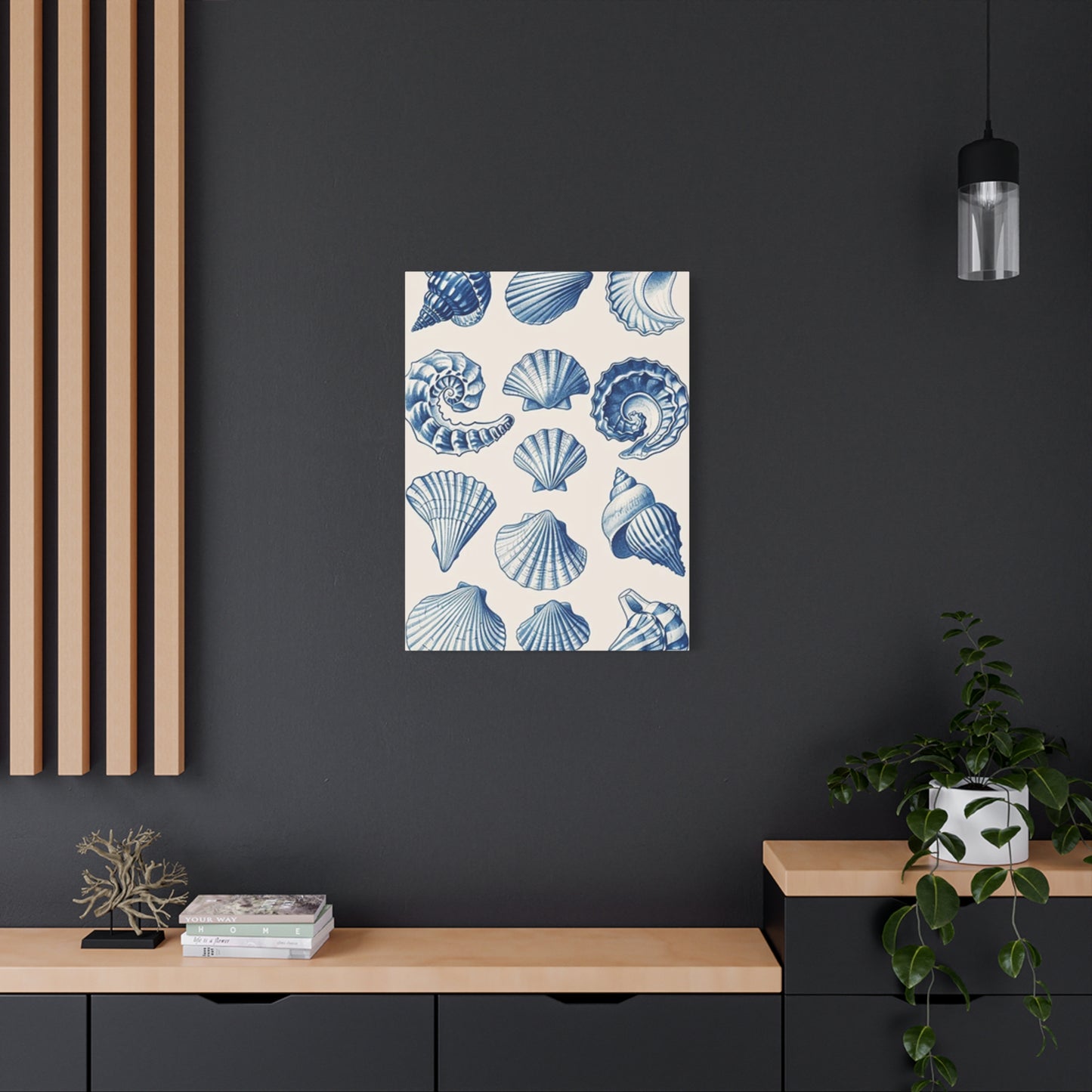 Blue Shell Shapes Wall Art & Canvas Prints