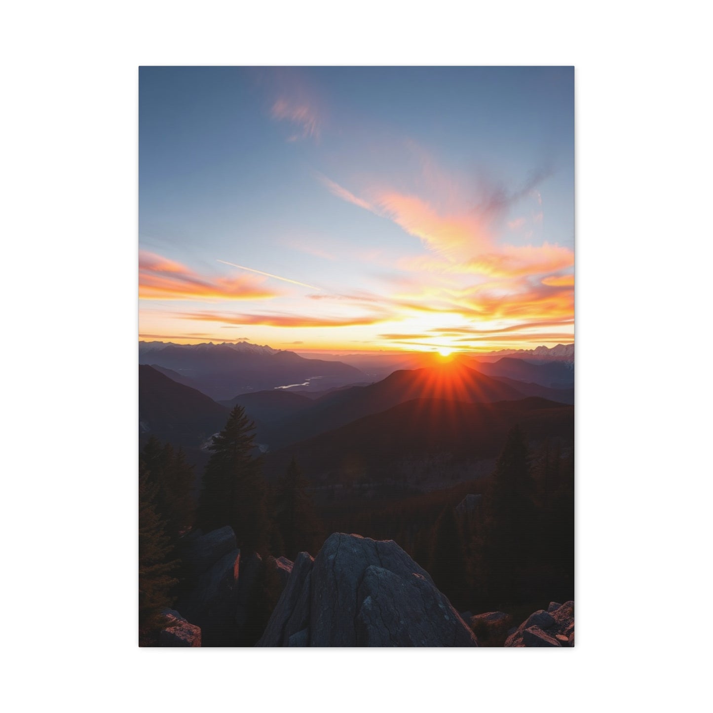 Zenith Glow: Mountain Reverie Wall Art & Canvas Print