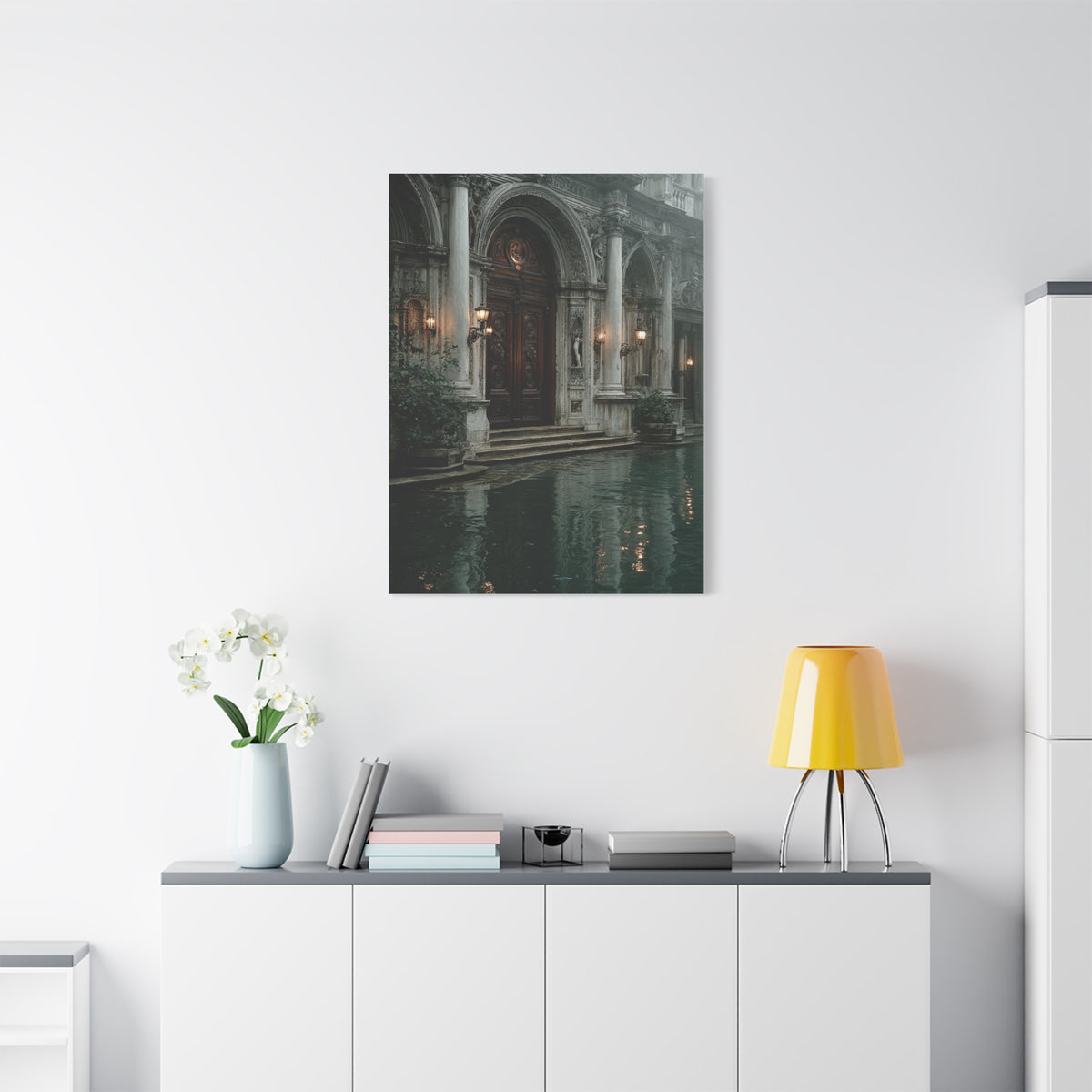 Venetian Palace Canal Entrance Wall Art & Canvas Print