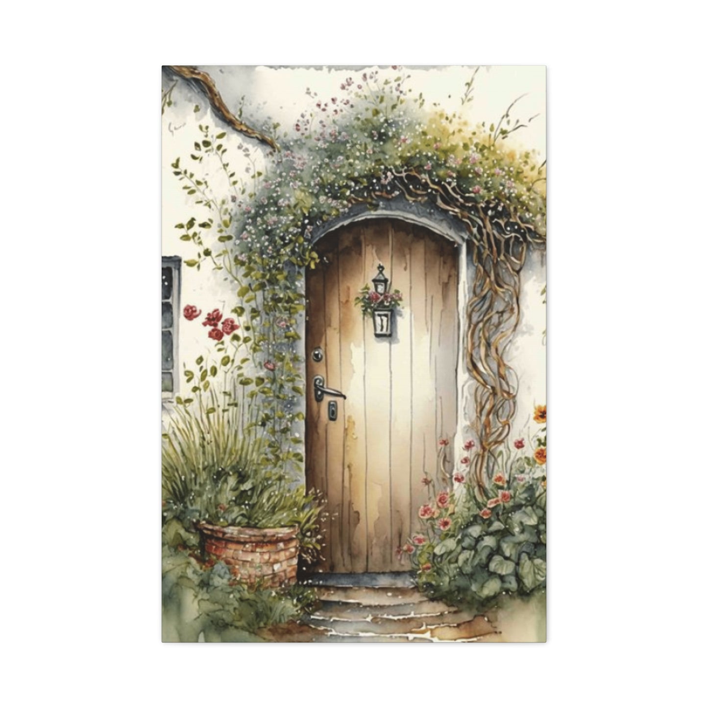 Door Decorated with Plants Wall Art & Canvas Prints
