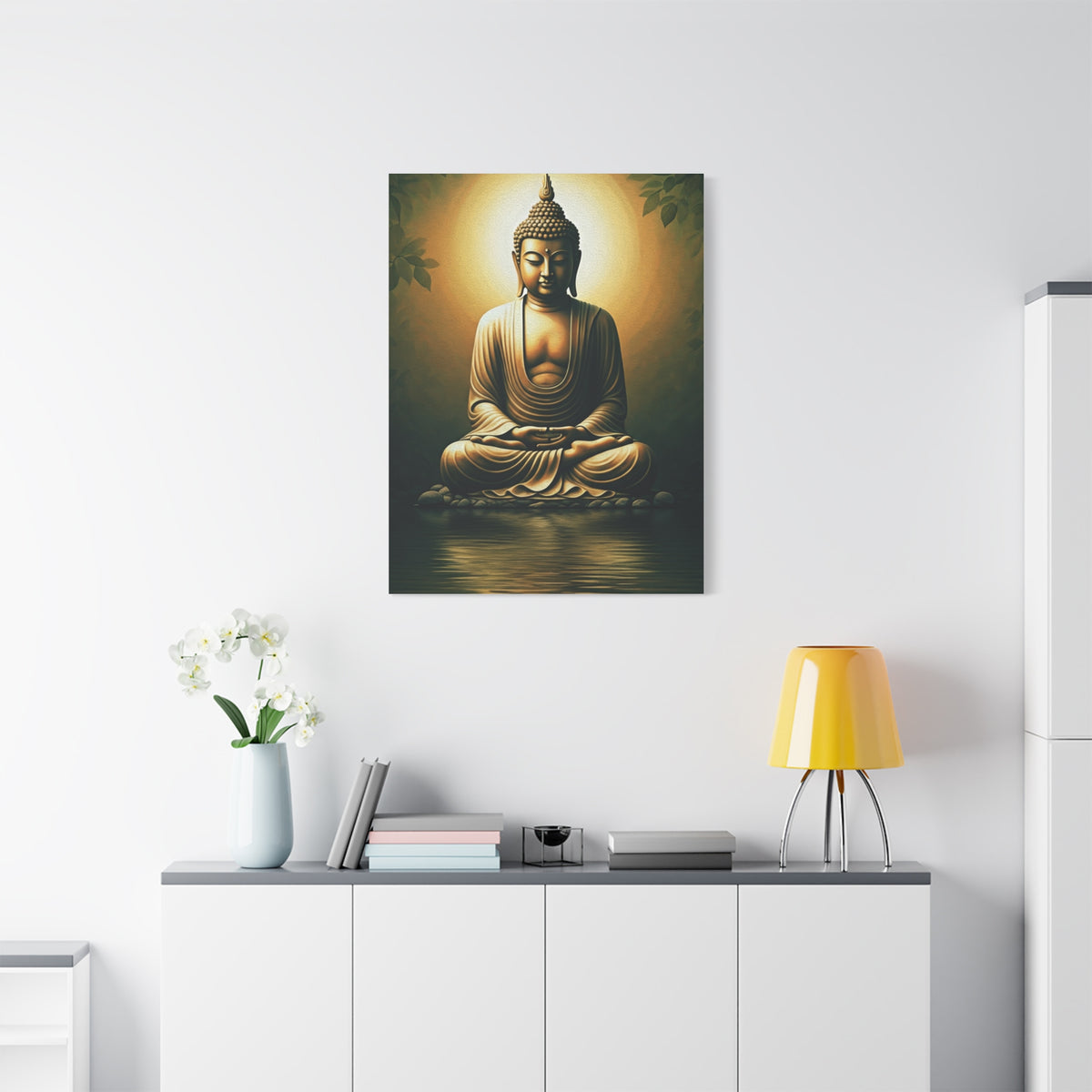 Golden Reflection Buddha Serenity Wall Art & Canvas Prints