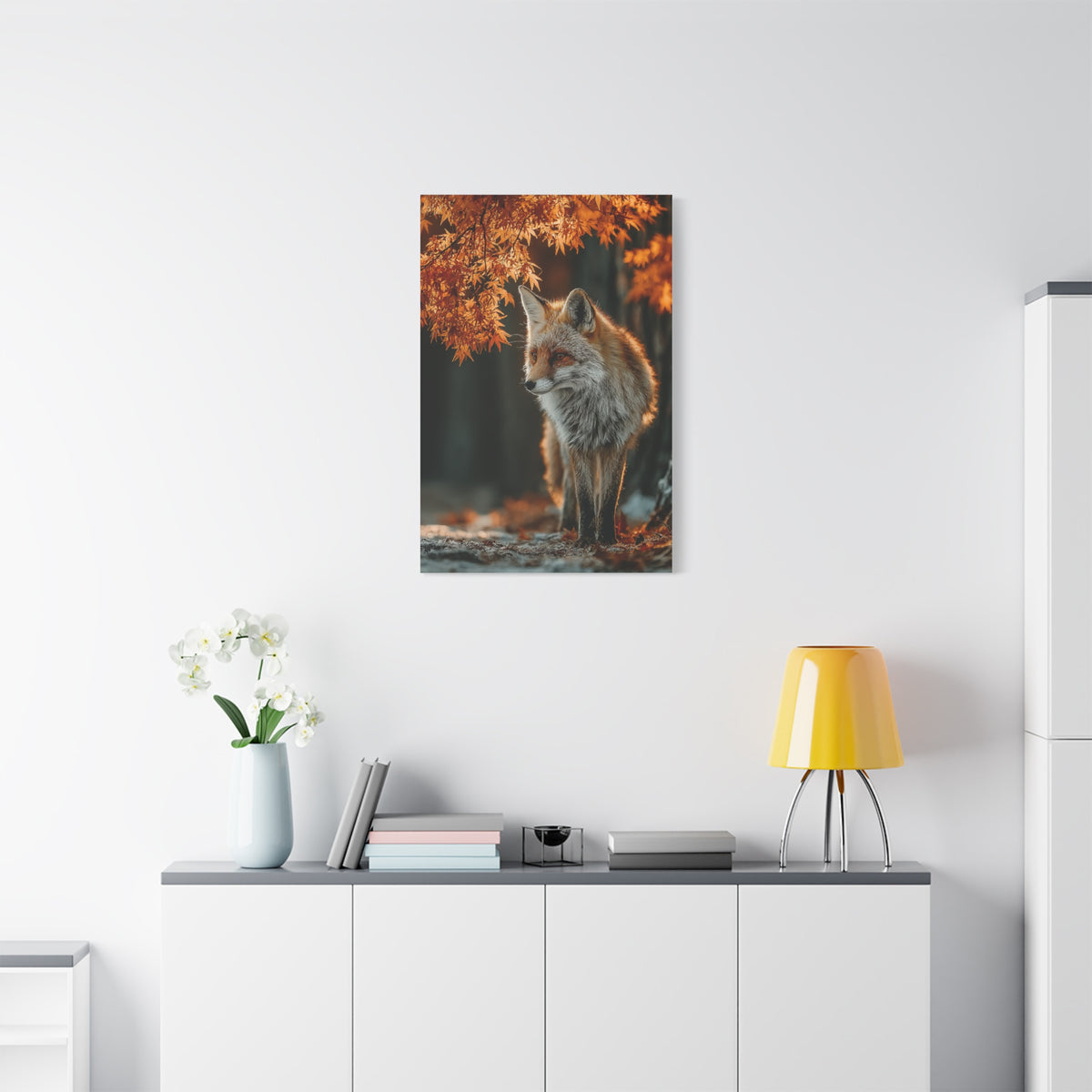 Autumn Forest Path Fox Wall Art & Canvas Print