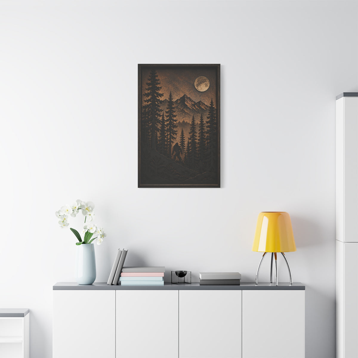 Pacific Northwest Bigfoot Forest Wall Art & Canvas Print