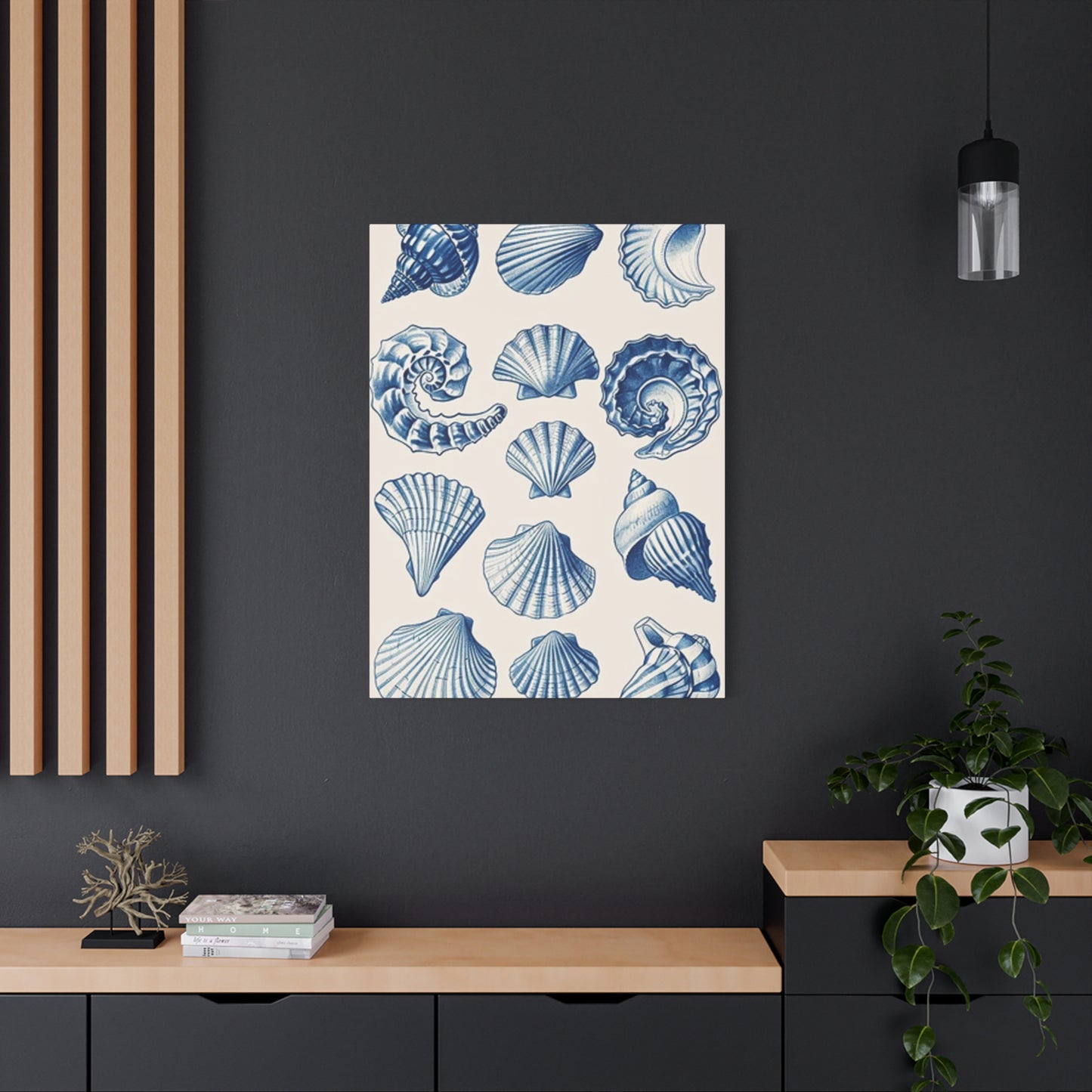 Blue Shell Shapes Wall Art & Canvas Prints