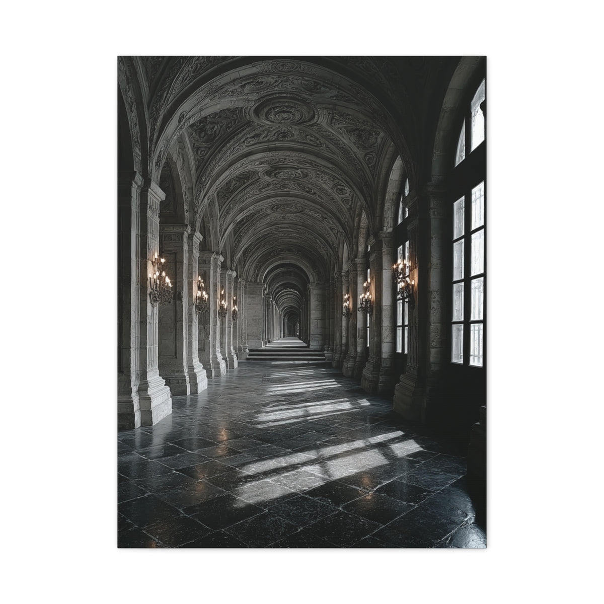 Grand Architectural Corridor Wall Art & Canvas Print