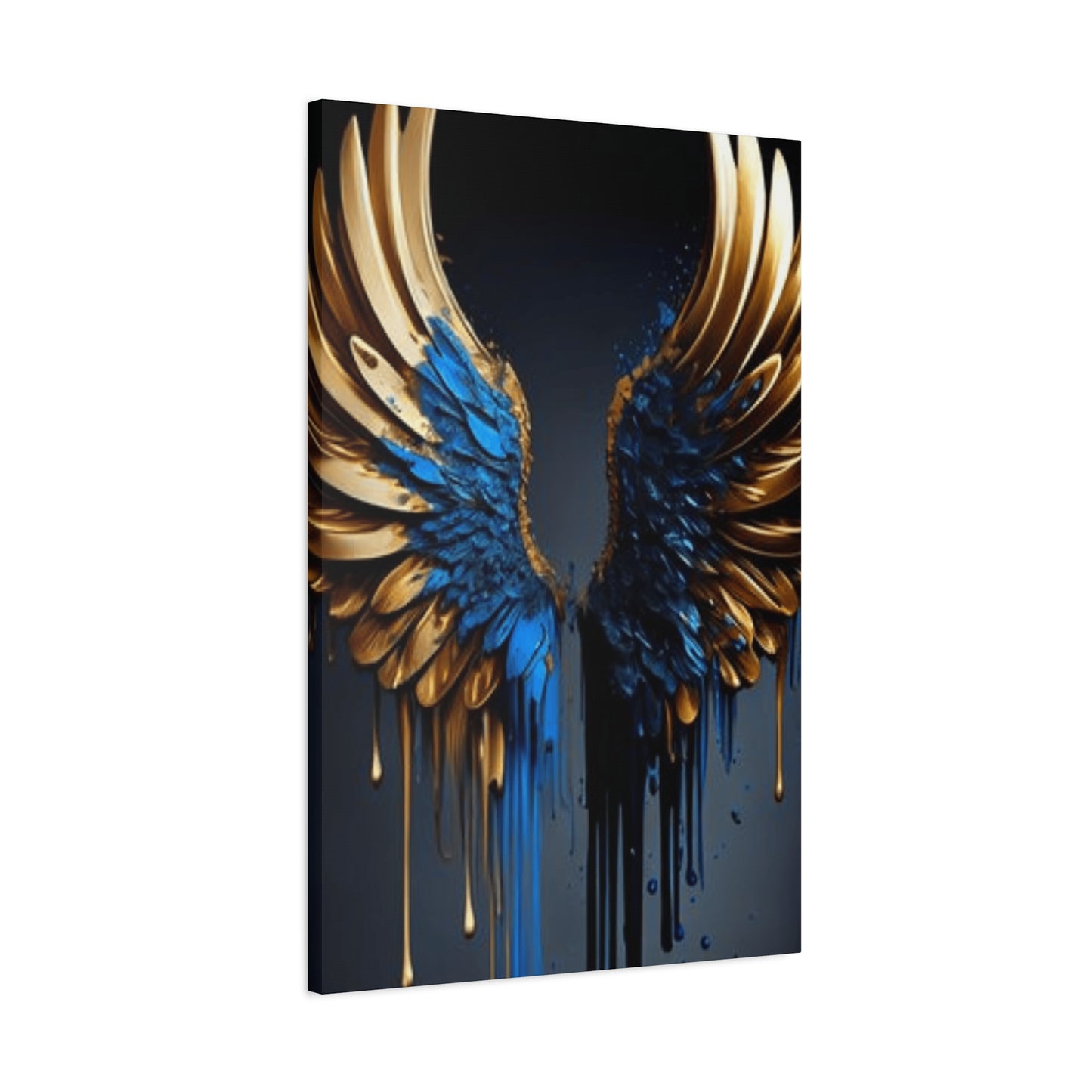 Gold and Blue Angel Wings Wall Art & Canvas Prints