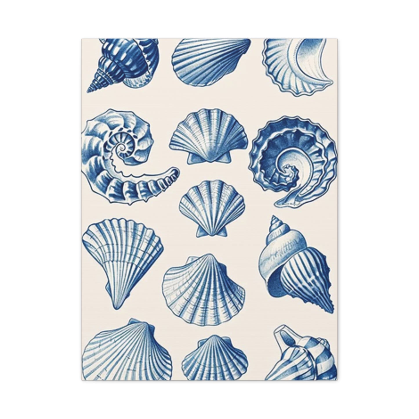 Blue Shell Shapes Wall Art & Canvas Prints
