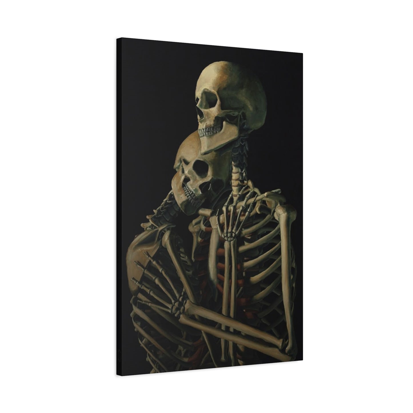 Skeleton Couple Hugging Wall Art & Canvas Prints