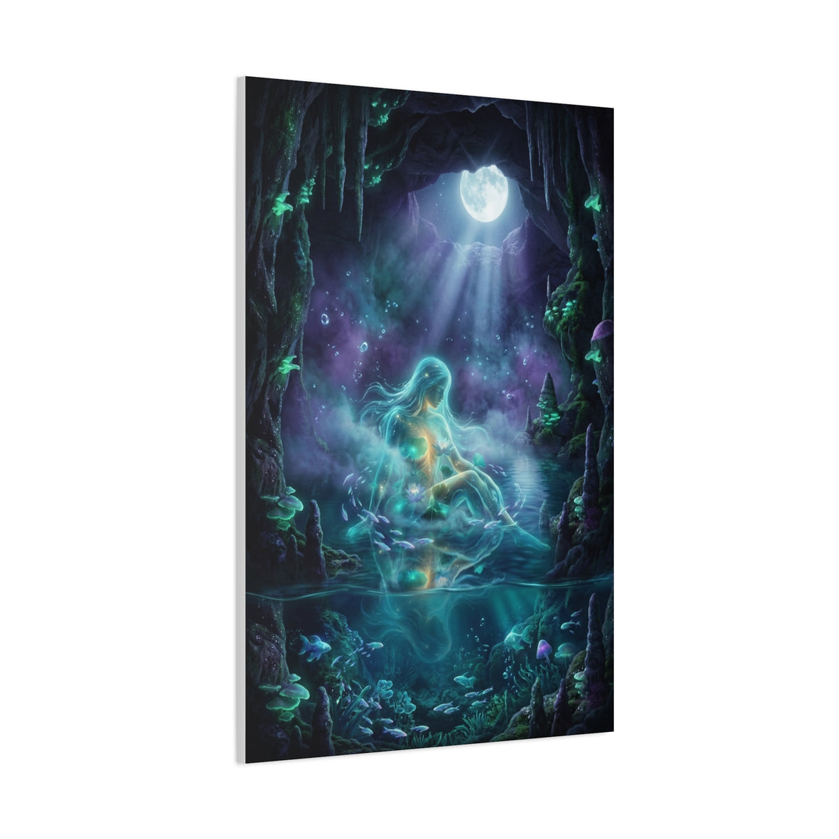 Moonlit Cave Surreal Figure Wall Art & Canvas Print