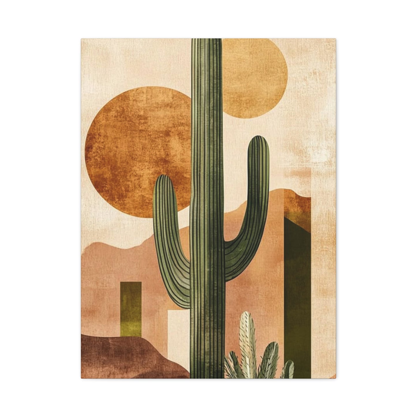 Long Cactus In Desert Wall Art & Canvas Prints