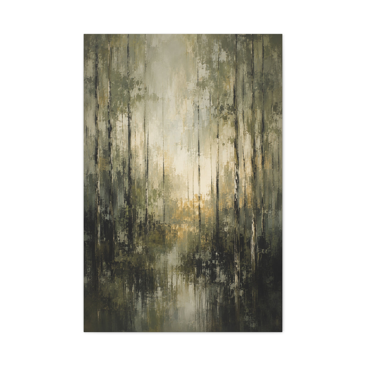 Abstract Forest Reflection Modern Trees Wall Art & Canvas Print