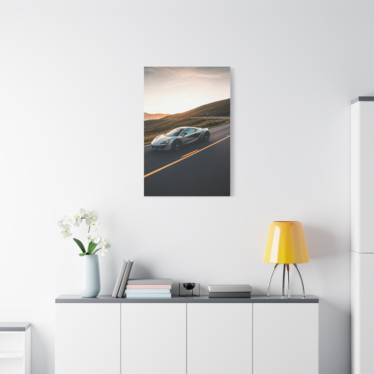 McLaren 570GT Cinematic Mountain Pass Wall Art & Canvas Prints