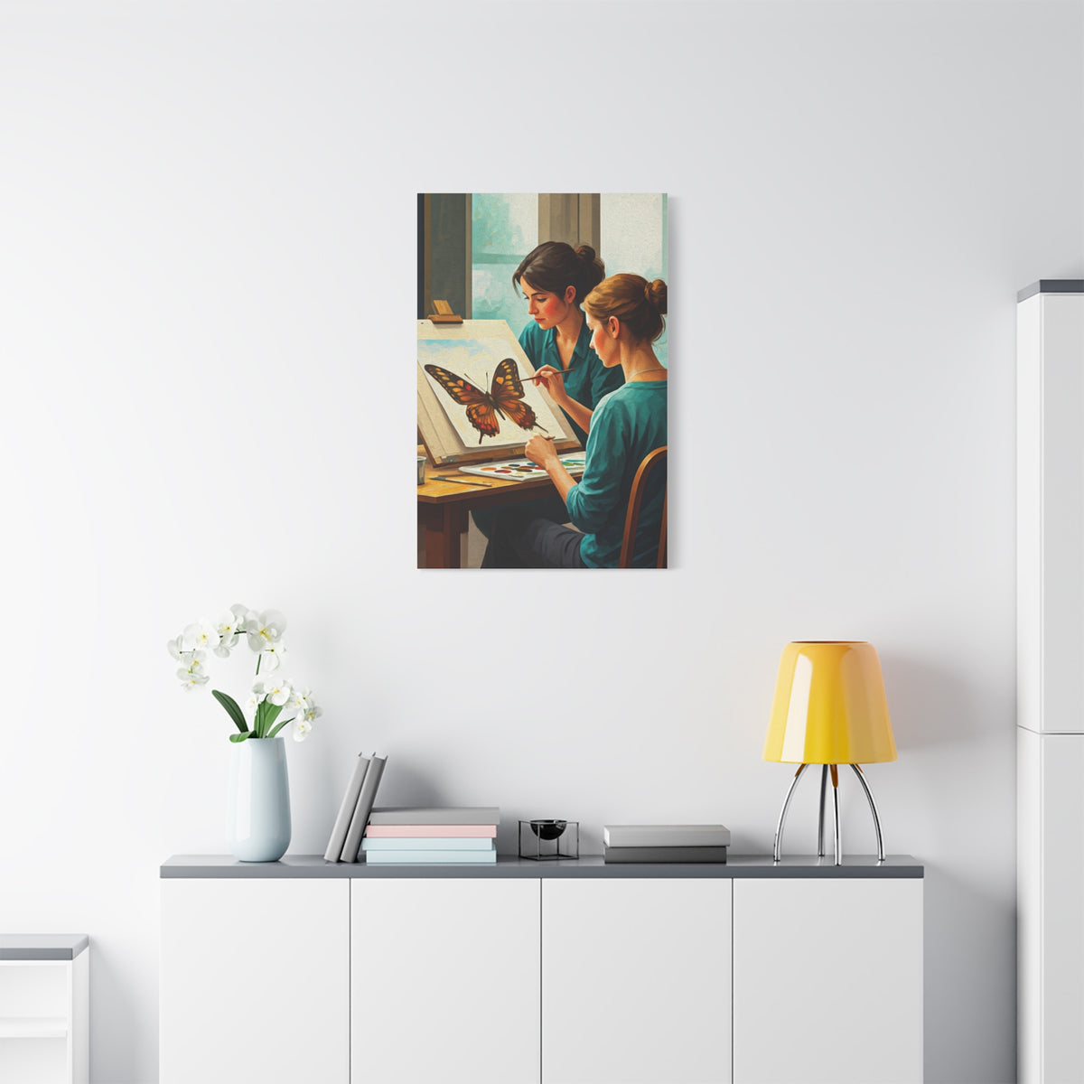 Artistic Butterfly Painting Studio Wall Art & Canvas Prints