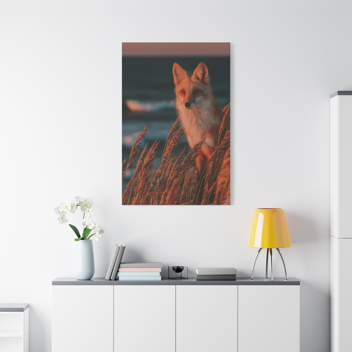 Coastal Dune Fox Golden Hour Wall Art & Canvas Print