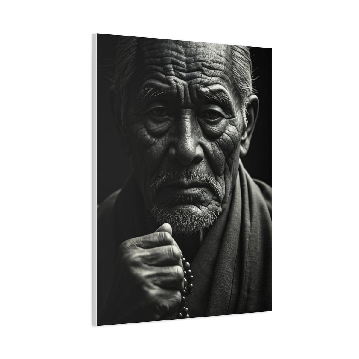 Elder Man with Reflective Expression Wall Art & Canvas Prints