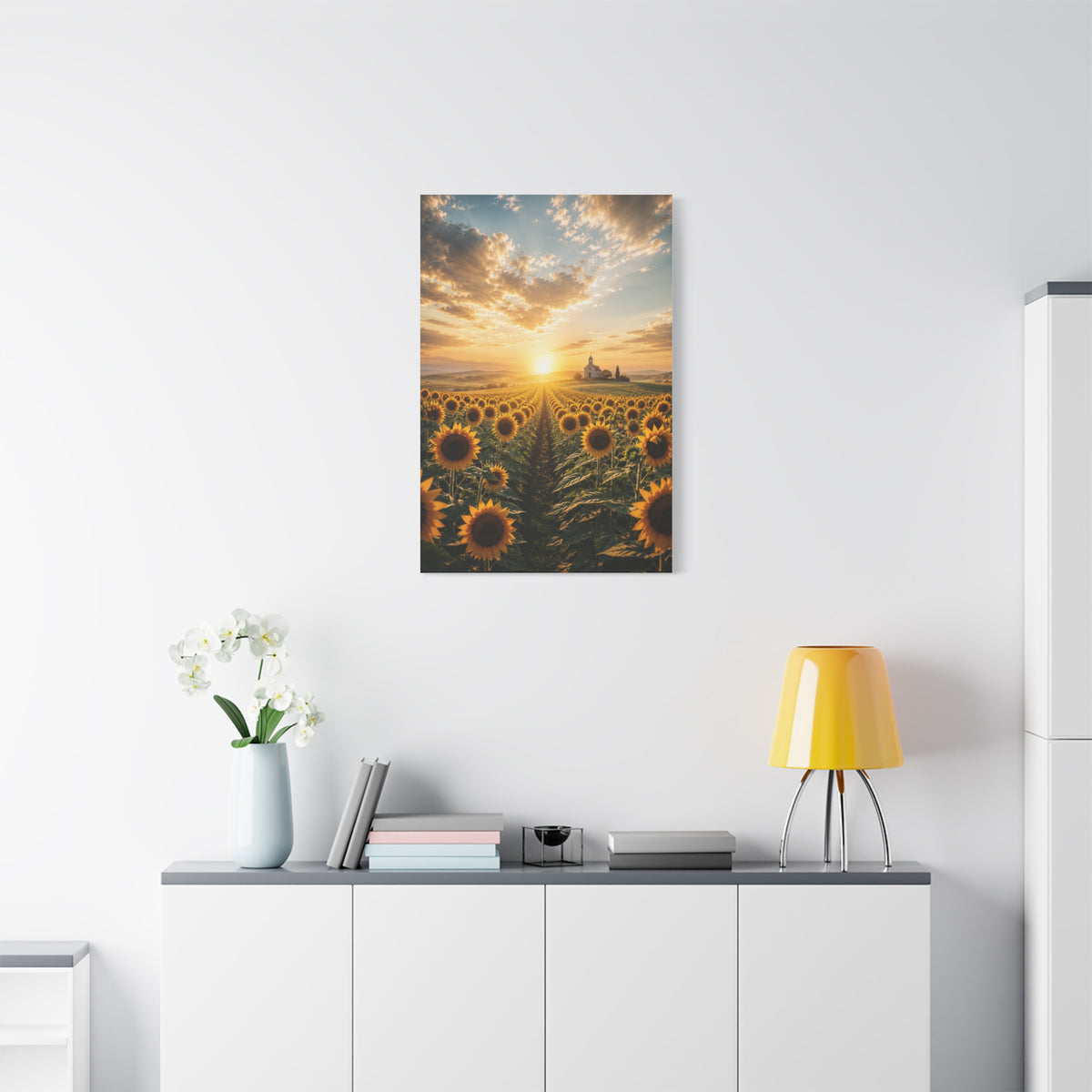 Sunflower Field Horizon Spiritual Landscape Wall Art & Canvas Print