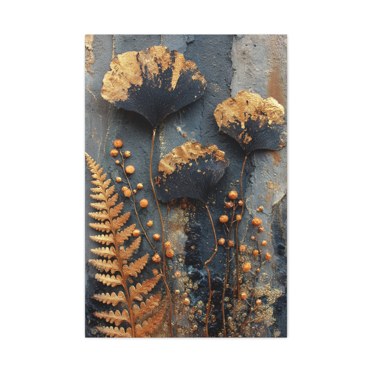 Dark Botanical Gold Leaf Study Wall Art & Canvas Print