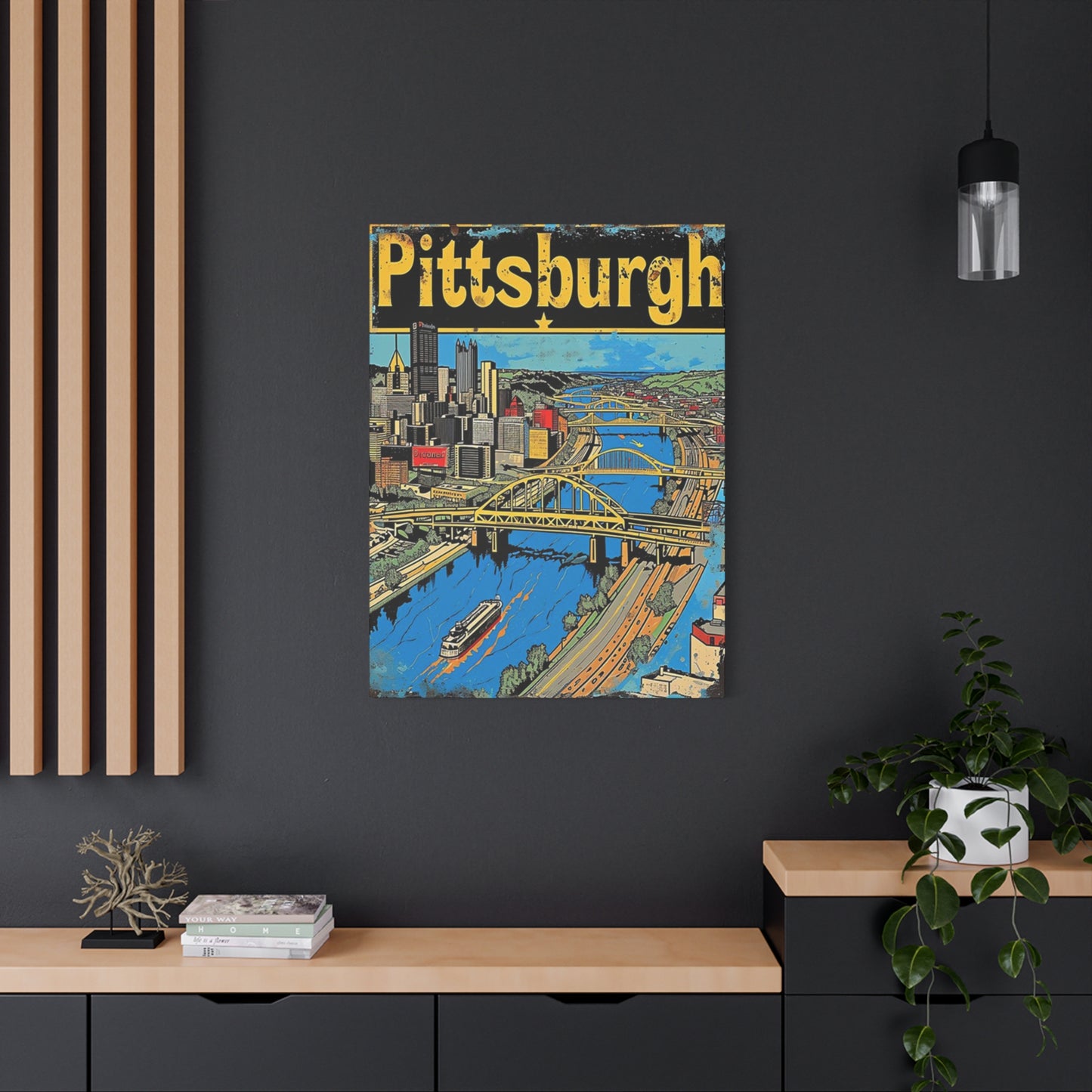 Pittsburgh Graffiti Steel Bridge Poster Wall Art & Canvas Prints