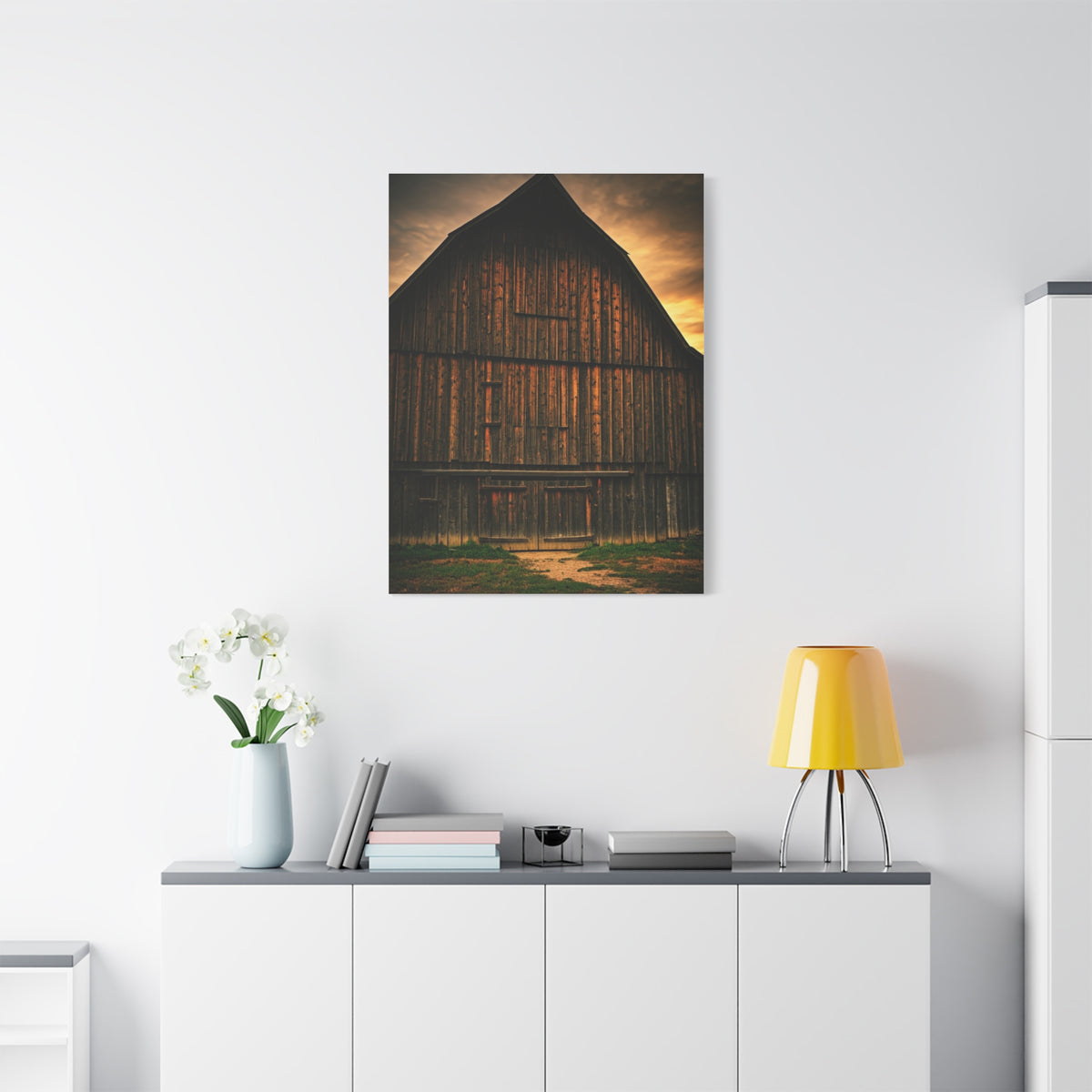 Weathered Barn Under Dramatic Sky Wall Art & Canvas Prints