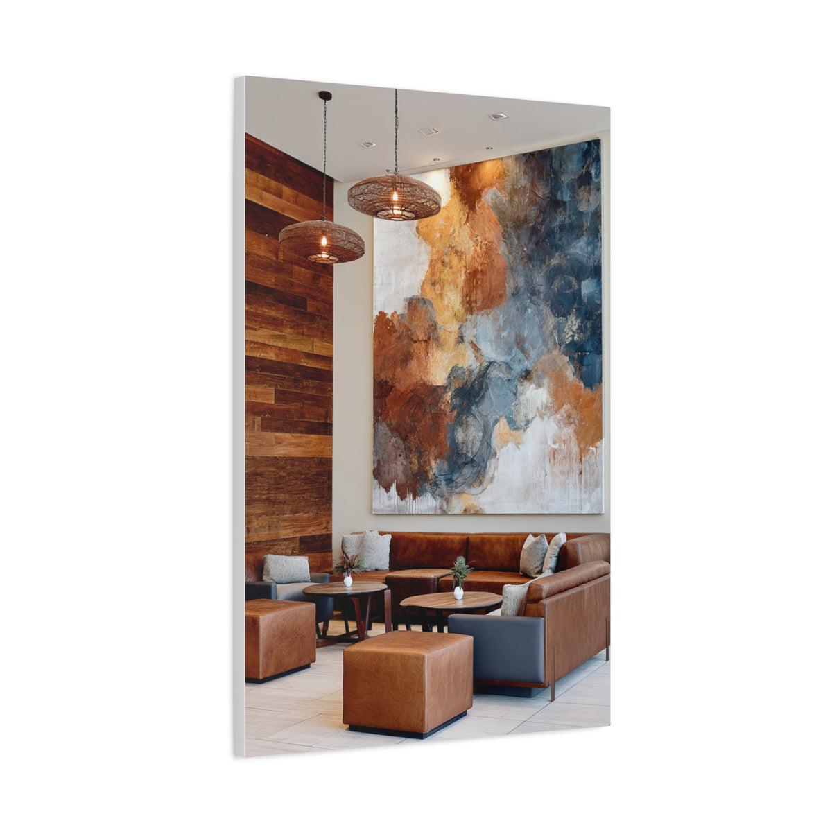 Luxury Earth Abstract Hotel Lobby Wall Art & Canvas Print