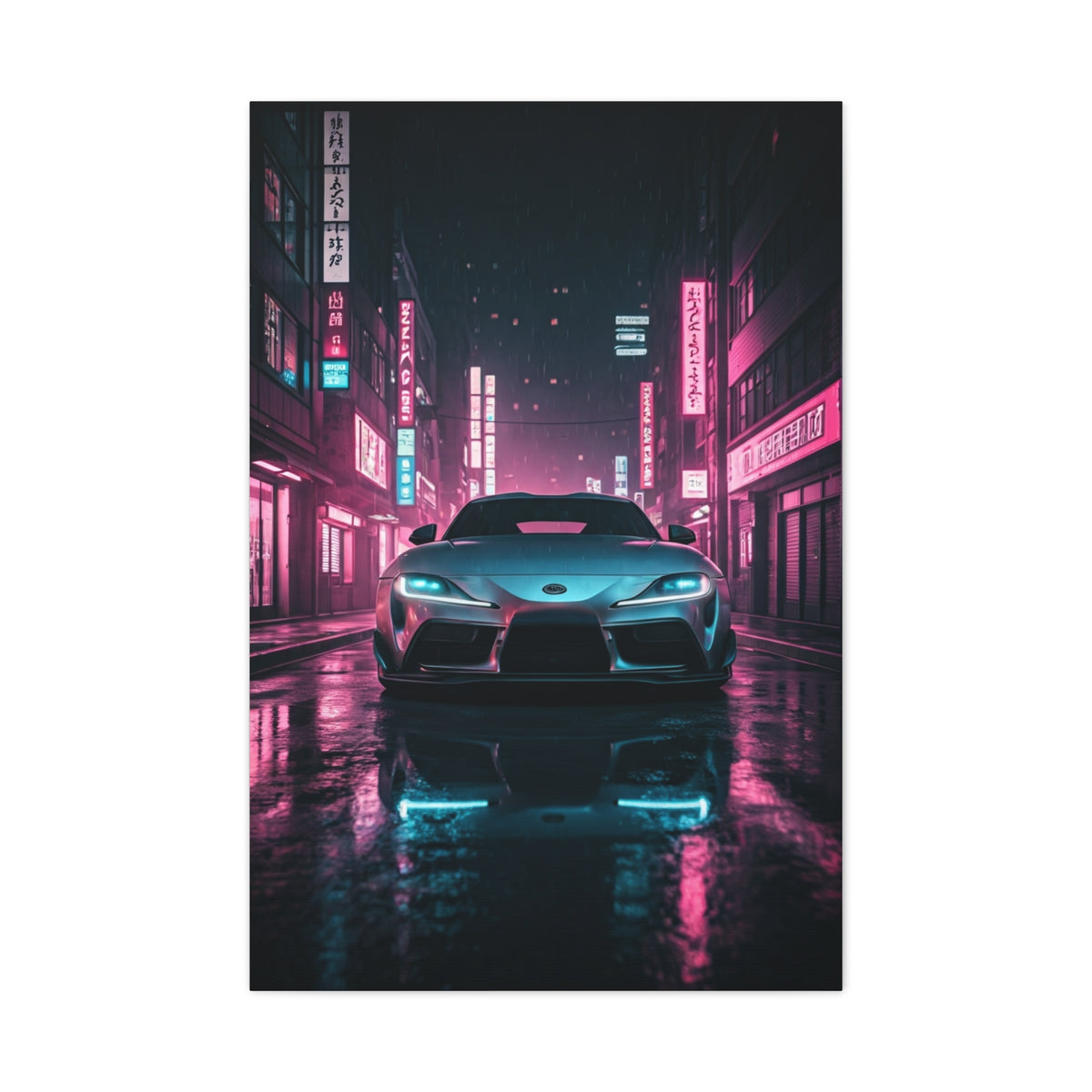 Toyota Supra Mk5 Cyberpunk Street Reflections Wall Art & Canvas Prints