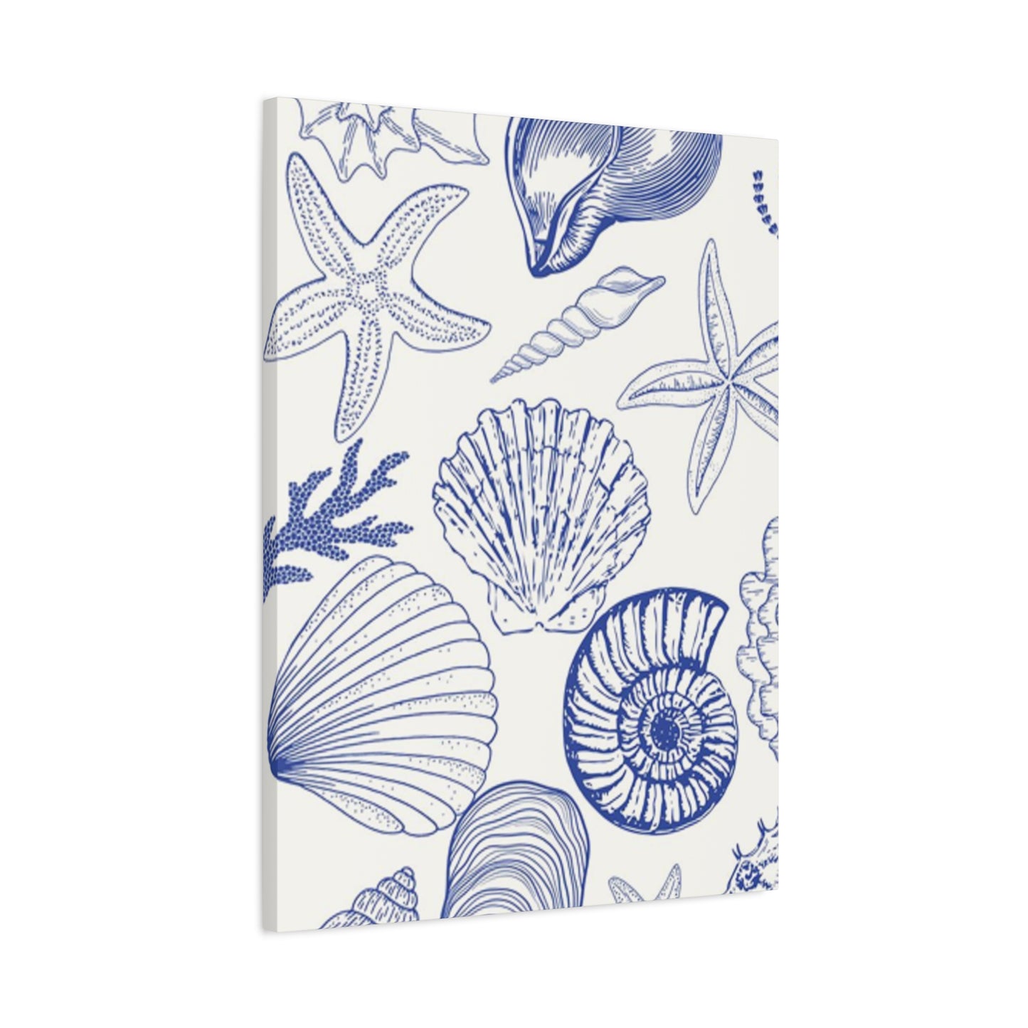 Blue Sea Shell Shape Poster Wall Art & Canvas Prints