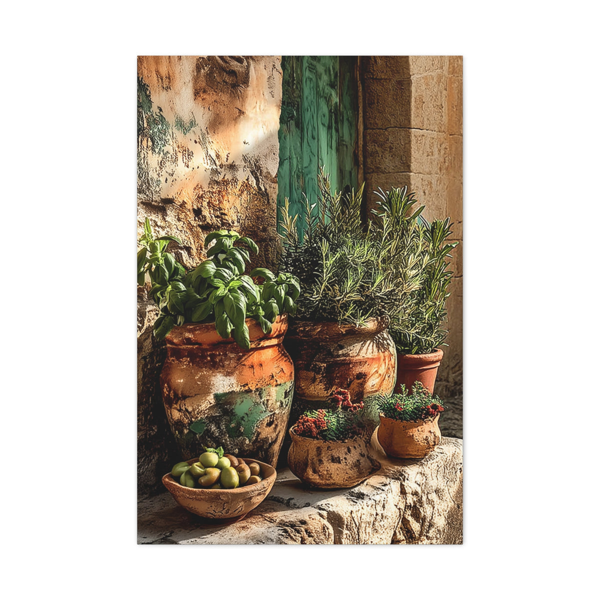 Mediterranean Herb Garden Still Life Wall Art & Canvas Print