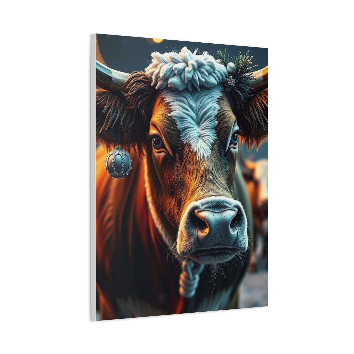 Christmas Cow Art Luxury Canvas Wall Art & Canvas Print