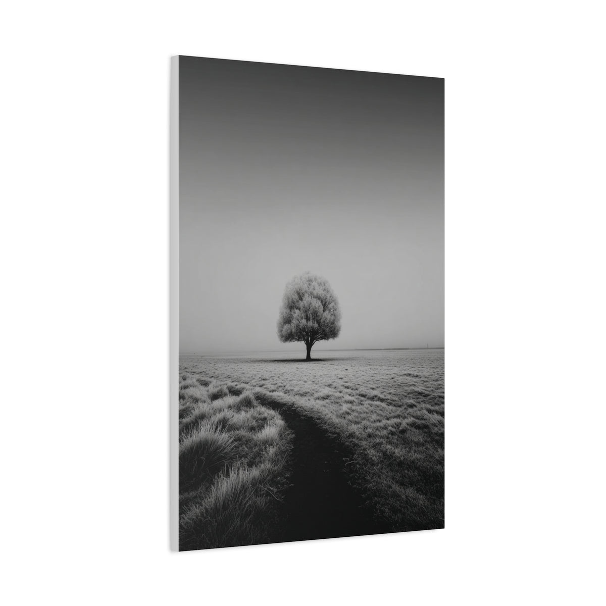 Lone Tree Winter Field Wall Art & Canvas Print