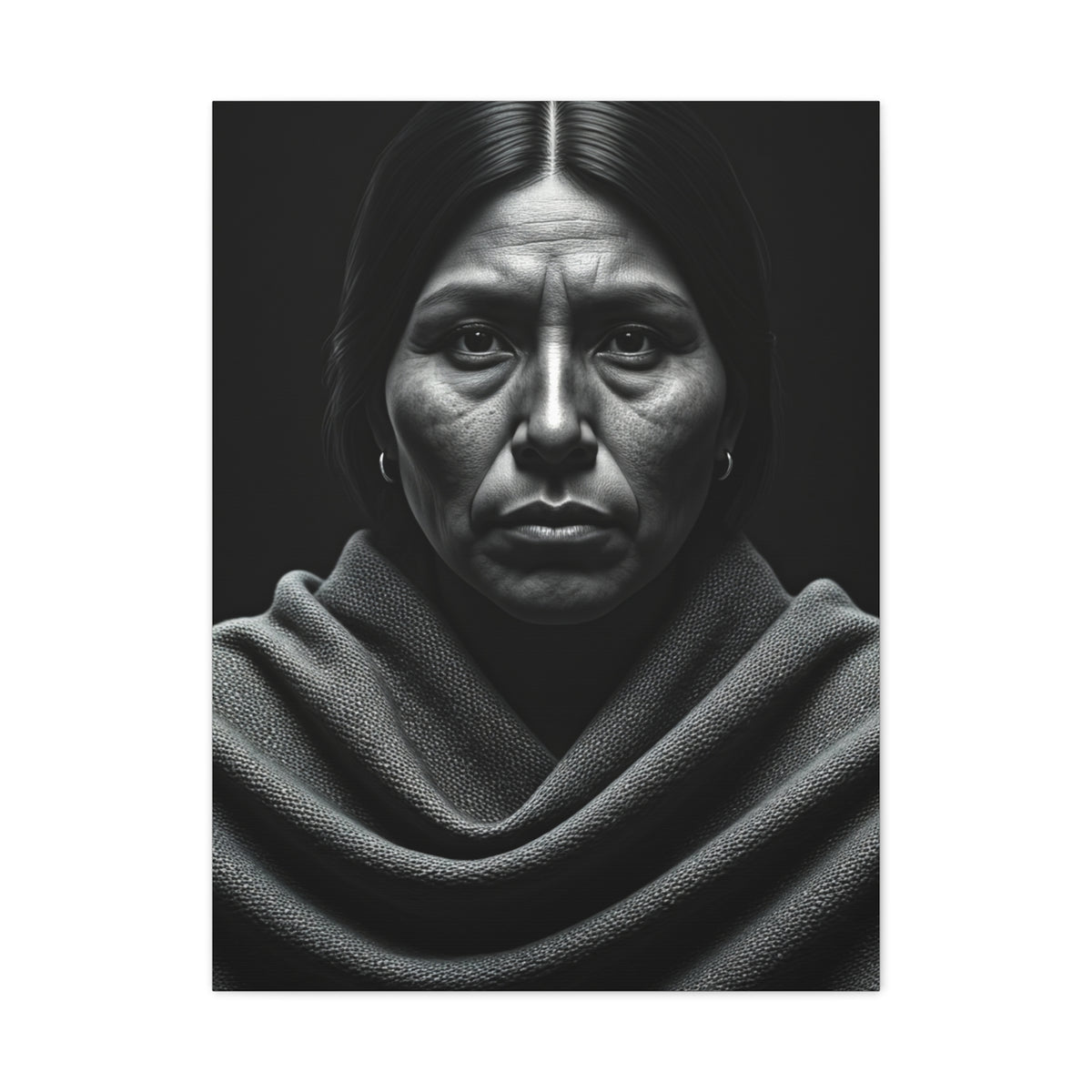 Silent Resilience Black & White Portrait Wall Art & Canvas Prints