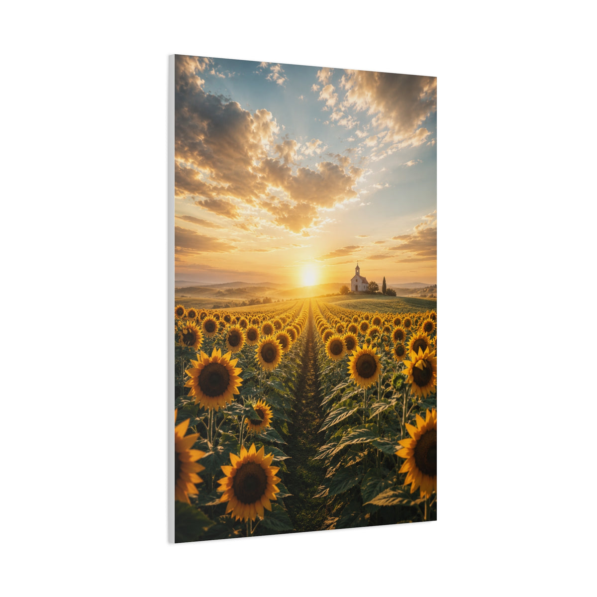 Sunflower Field Horizon Spiritual Landscape Wall Art & Canvas Print