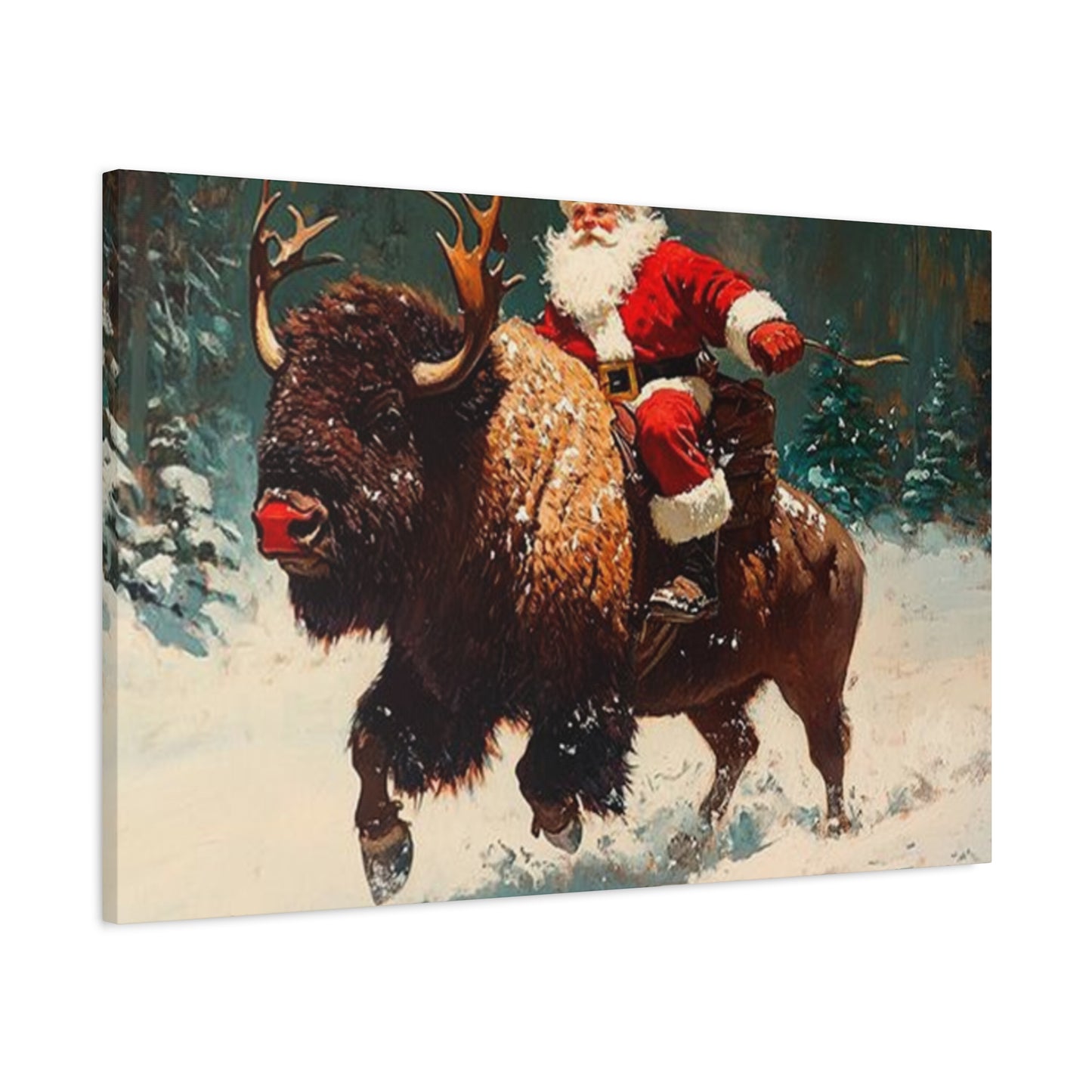 Santa Claus On Yak Wall Art & Canvas Prints