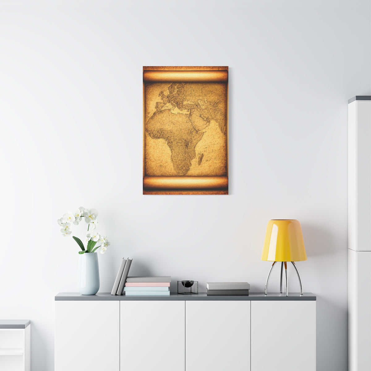 Antique Parchment World Map Wall Art & Canvas Prints