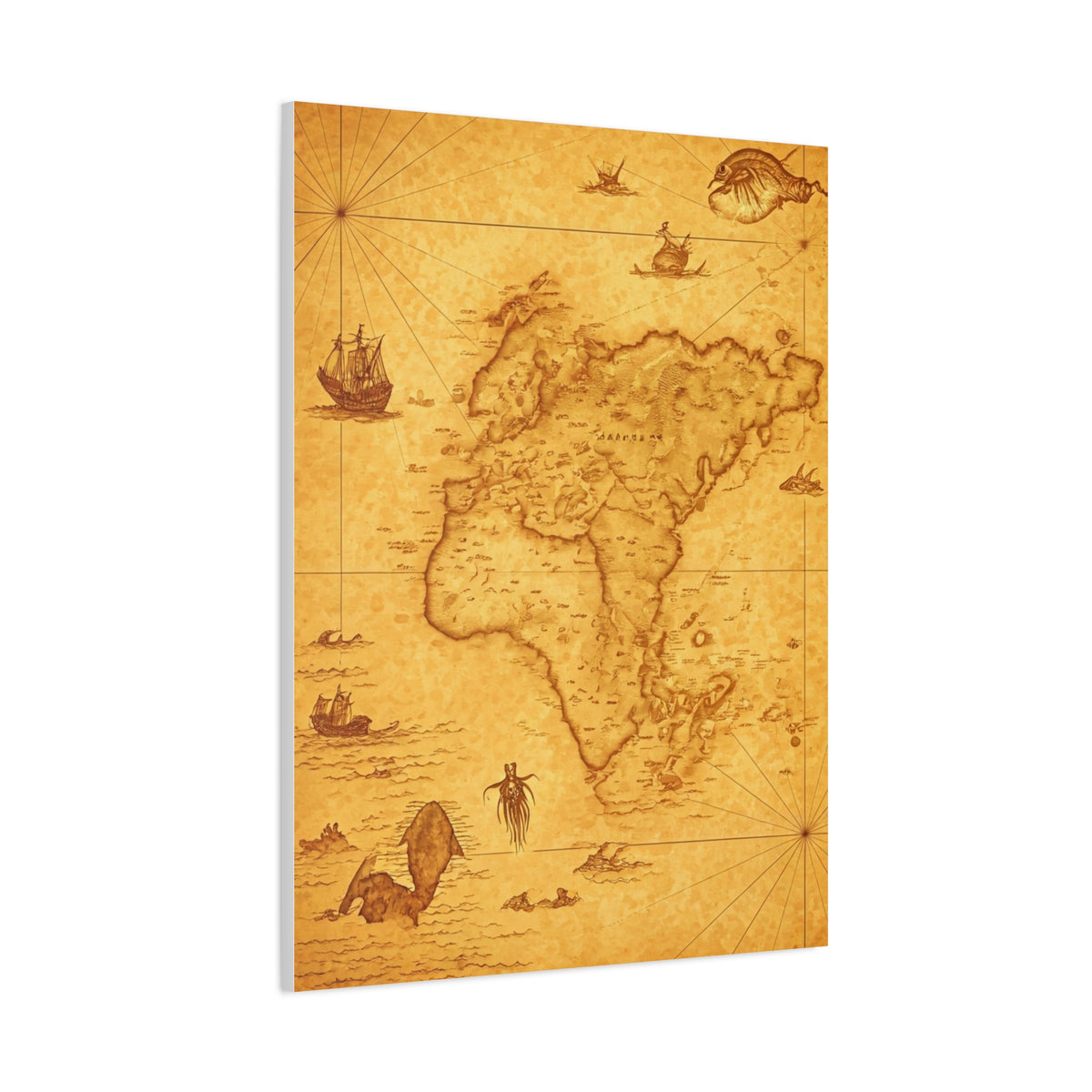 Sepia Explorer’s World Map Poster Wall Art & Canvas Prints