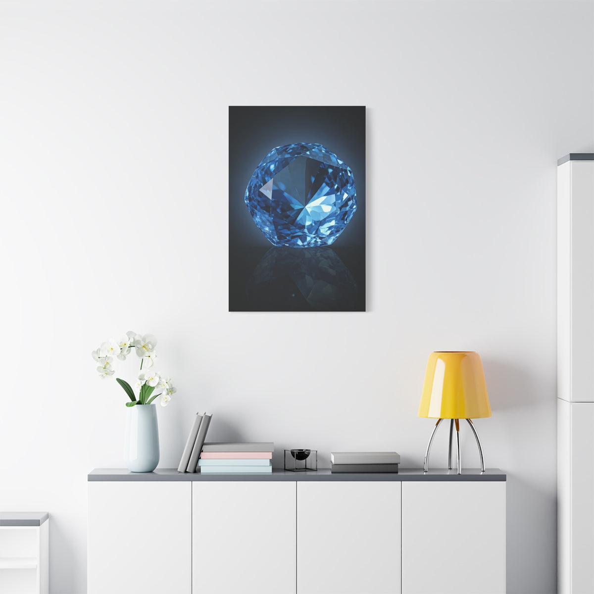 Brilliant Blue Diamond Portrait Wall Art & Canvas Prints