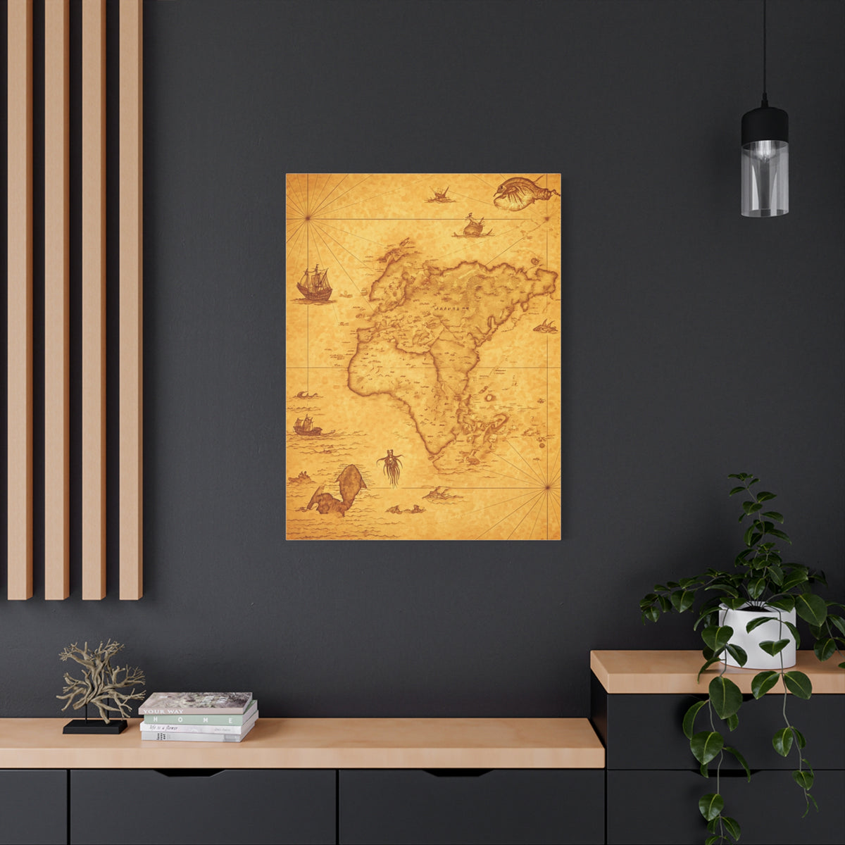 Sepia Explorer’s World Map Poster Wall Art & Canvas Prints