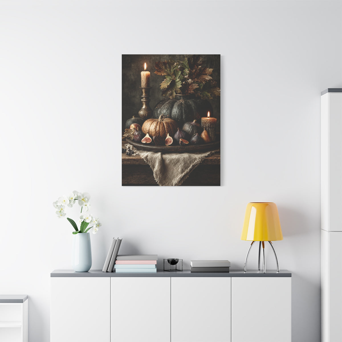 Autumn Harvest Candle Still Life Wall Art & Canvas Print
