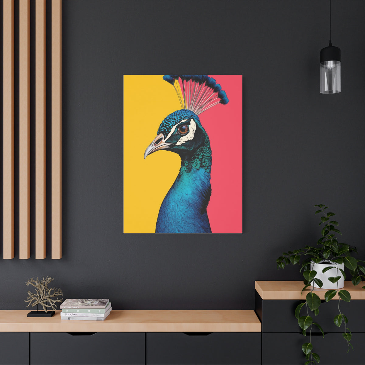 Modern Pop Peacock Profile Wall Art & Canvas Print
