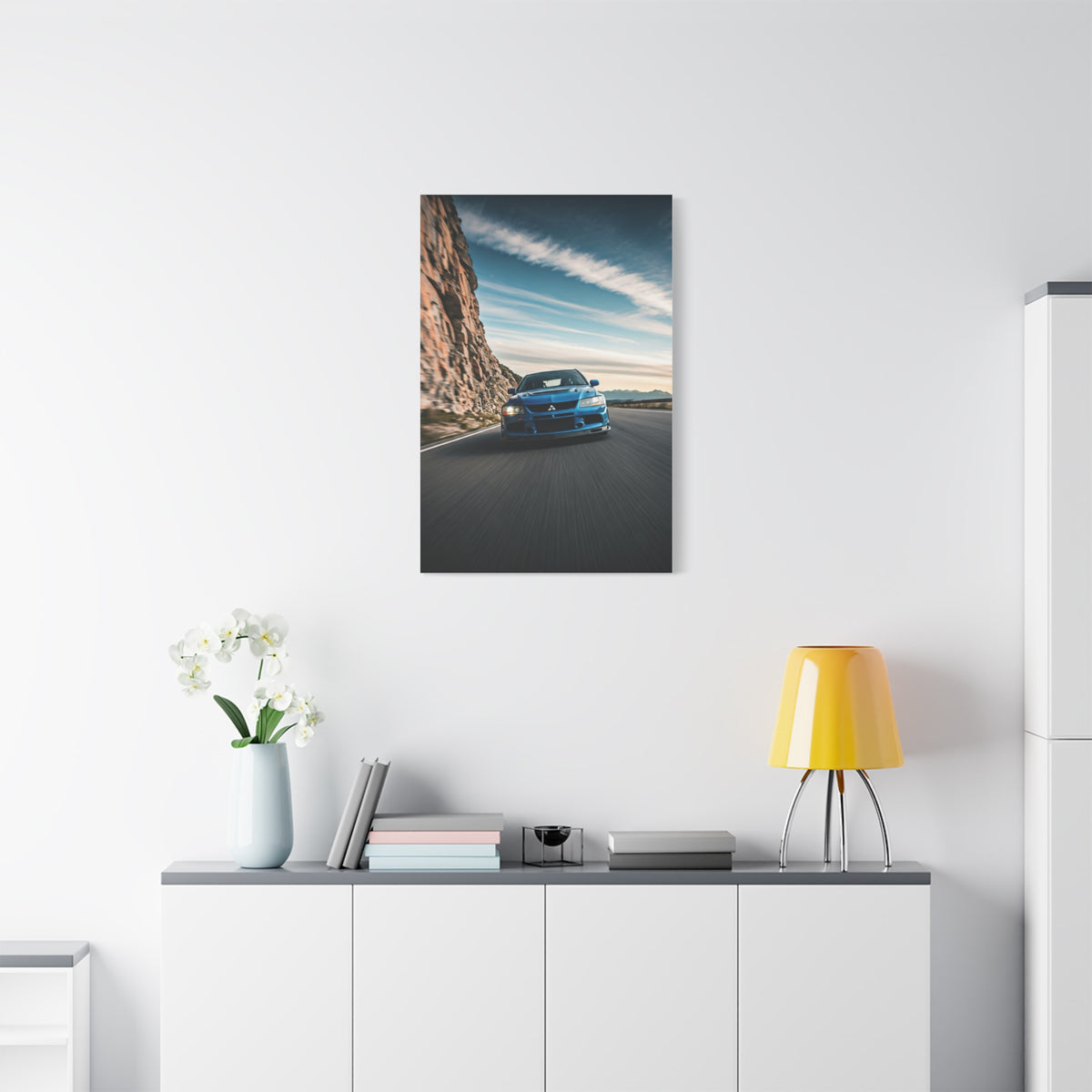 Mitsubishi Lancer Evolution IX High Altitude Mountain Road Wall Art & Canvas Prints