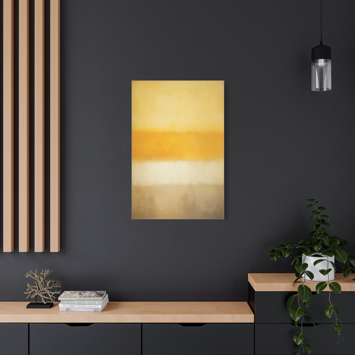 Minimal Color Field Golden Horizon Wall Art & Canvas Print