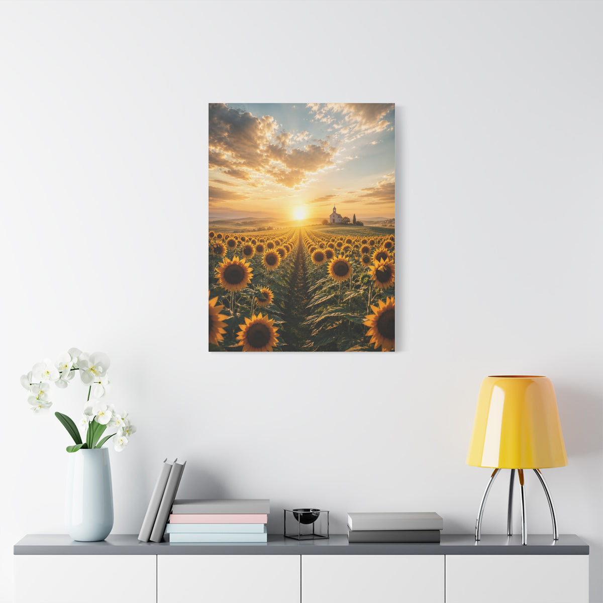 Sunflower Field Horizon Spiritual Landscape Wall Art & Canvas Print