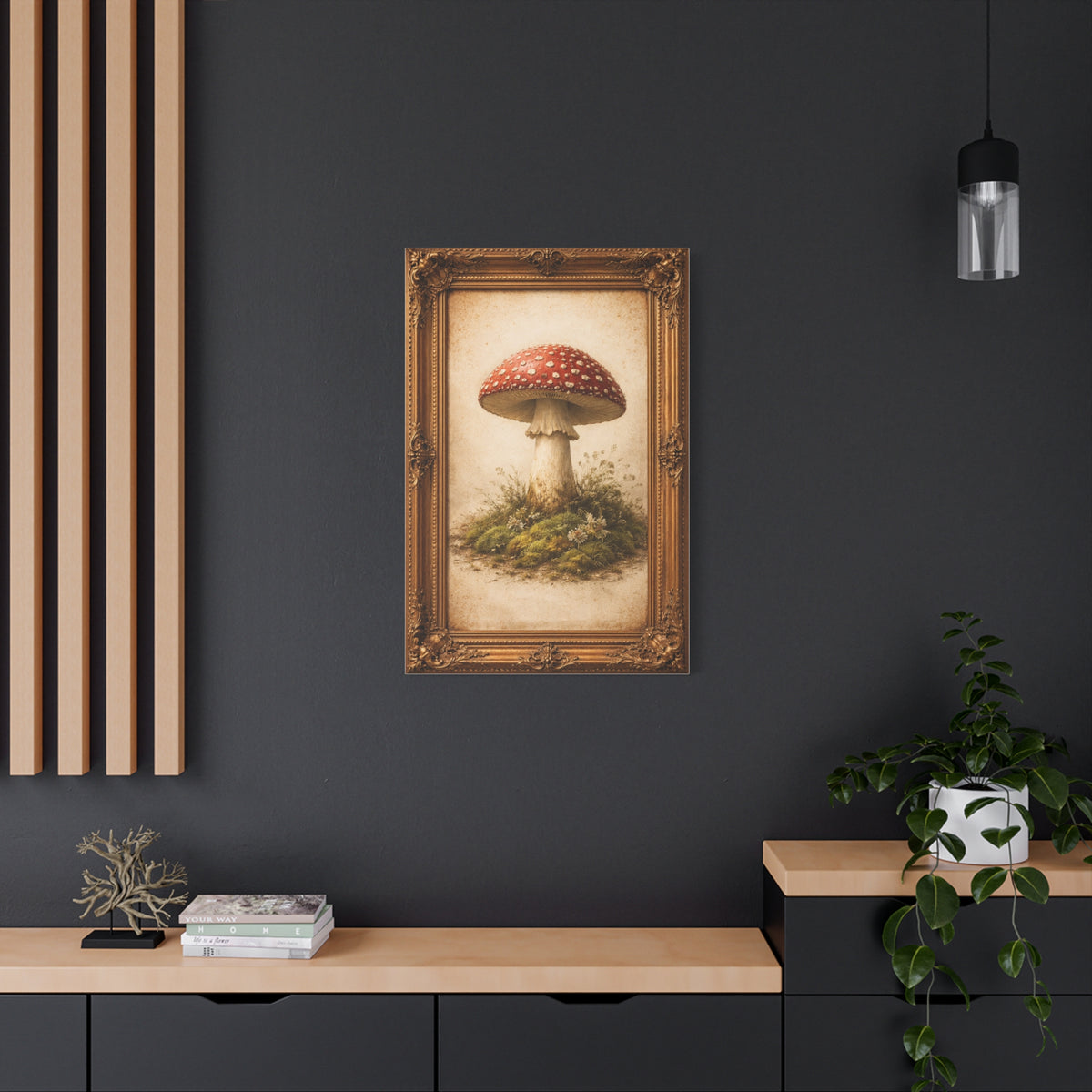 Antique Gold-Framed Amanita Portrait Wall Art & Canvas Print