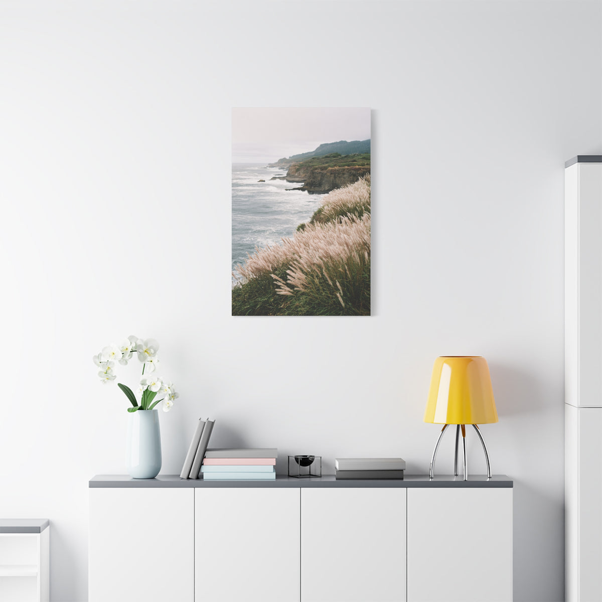 Wind Swept Coastal Cliffs Above the Ocean Wall Art & Canvas Print