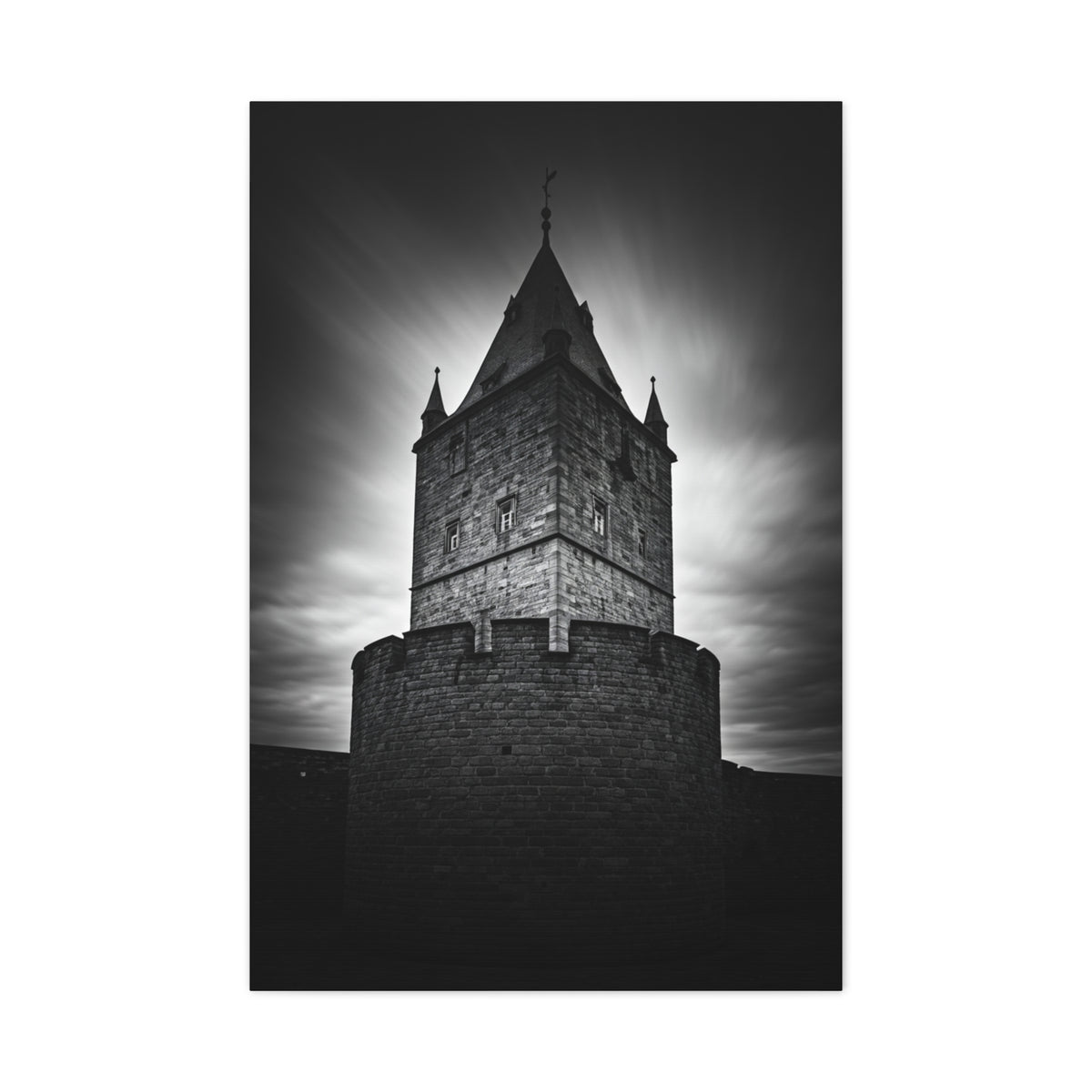 Gothic Fortress Tower Under Dramatic Skies Wall Art & Canvas Prints