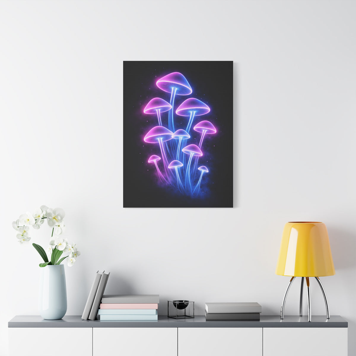 Magic Mushroom LED Art Aesthetic Wall Art & Canvas Print
