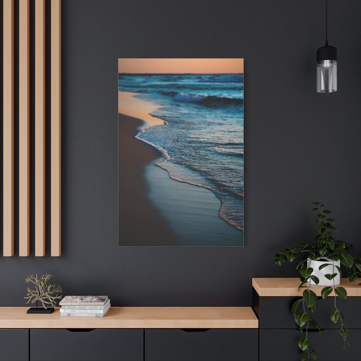 Gentle Sunset Waves on Quiet Shoreline Wall Art & Canvas Print