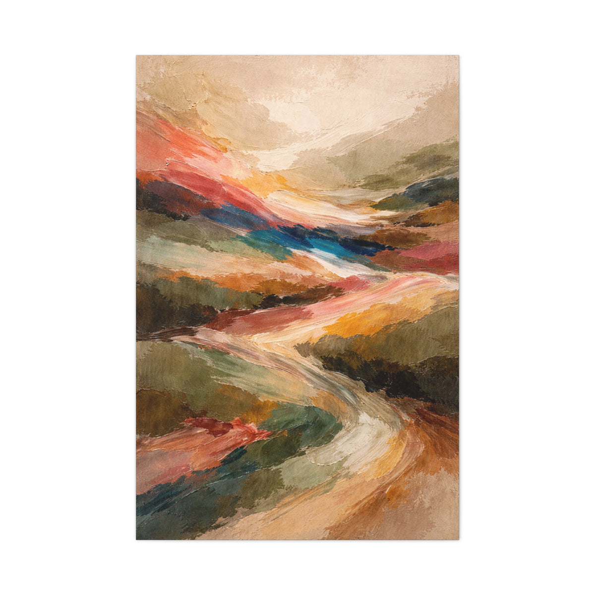 Warm Earthy Wabi-Sabi Abstract Landscape Wall Art & Canvas Print