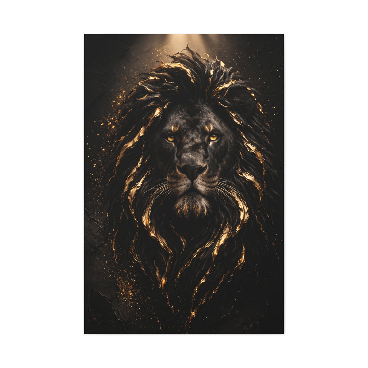Black & Gold Lion Royal Portrait Wall Art & Canvas Print