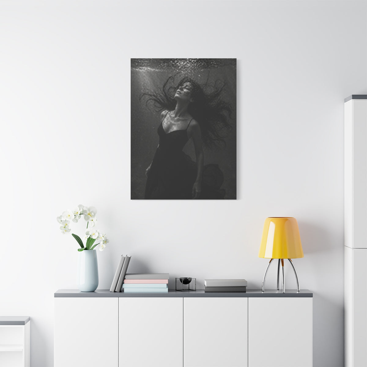 Submerged Black and White Portrait Wall Art & Canvas Print