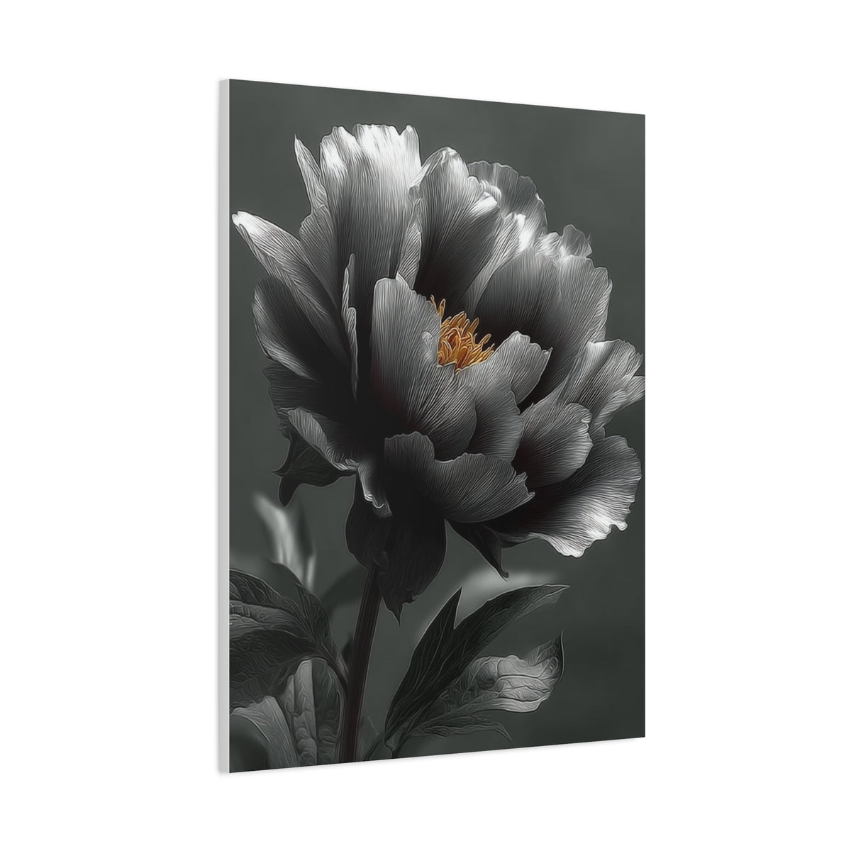 Silver Peony Fine Art Floral Wall Art & Canvas Print